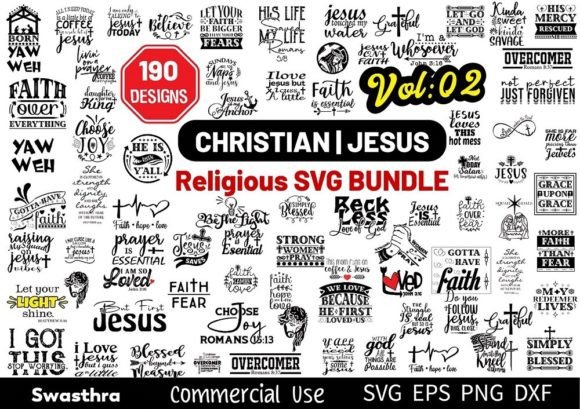 190 Christian SVG Bundle, Jesus Vector Graphics & Illustrations for Content Publishers