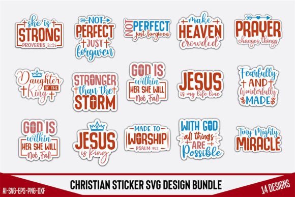 Christian Sticker SVG Design Bundle – Graphics for Crafts & Digital Selling
