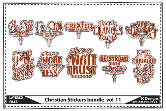 Christian Stickers Bundle Vol-11: Graphics for Crafts That Inspire