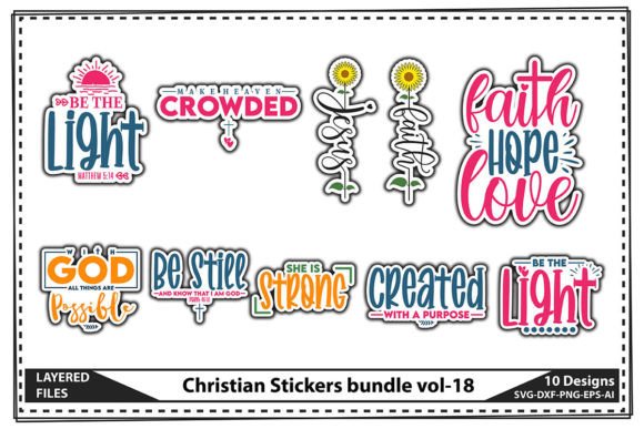 Christian Stickers Bundle Vol-18: Graphics for Crafty Content Creators