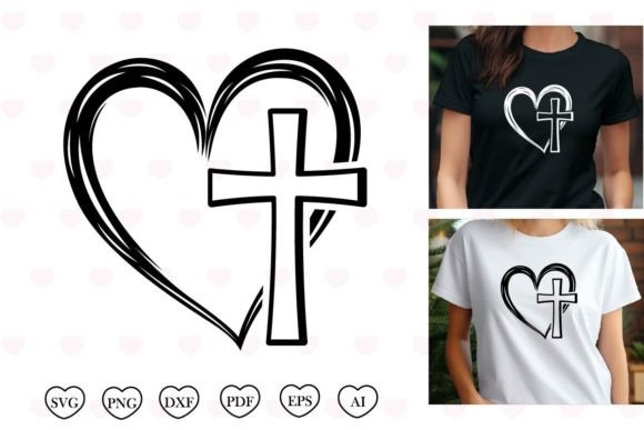 Cross with Heart SVG Christian SVG for Crafters & Handmade Businesses