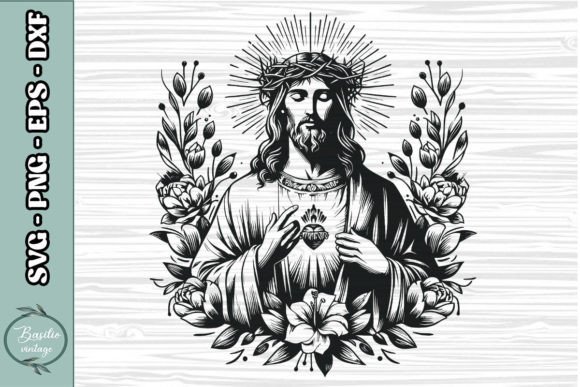 h1Floral Jesus SVG Clipart 10 – Faithful Graphics for Crafts & Creative Design Projects/h1