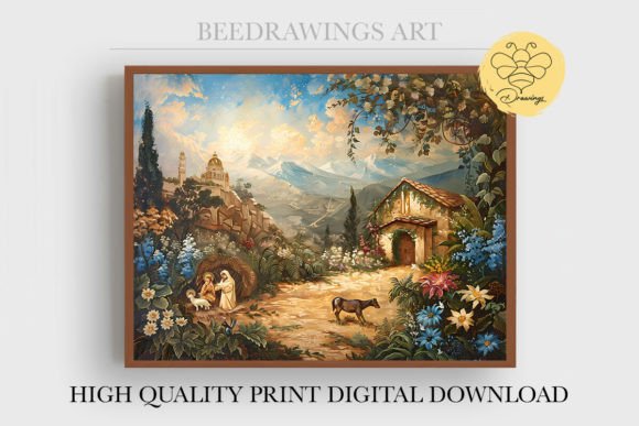 Oil Painting Jesus Wall Art 09 – A Soulful Graphic for Christian Crafts & Handmade Design