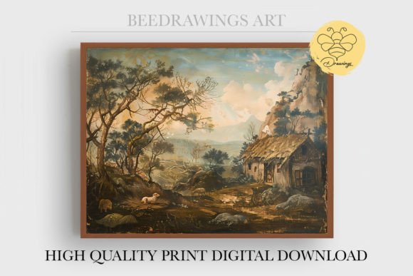 Oil Painting Jesus Wall Art 10 – Digital Illustrations for Christian-Themed Graphics