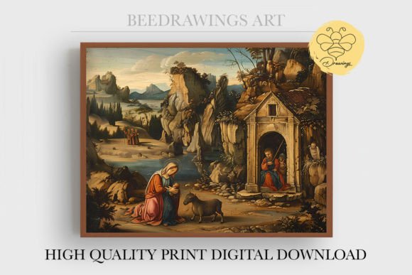Oil Painting Jesus Wall Art 14 – Elegant Graphics for Faith-Focused Crafts