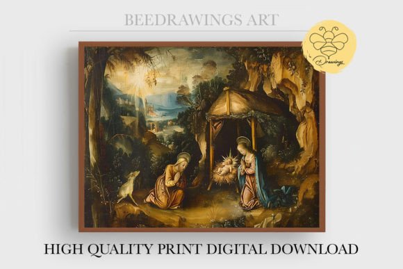 Oil Painting Jesus Wall Art 18 – Commercial Graphics for Christian-Themed Illustrations