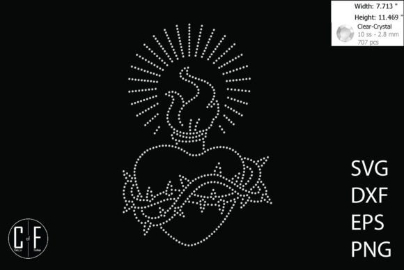 Sacred Heart of Jesus Rhinestone – A Versatile Graphic for Local Business Craft Branding