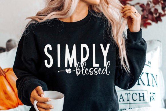 Simply Blessed SVG, Christian SVG Graphics for Crafts & Marketing