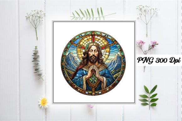 Stained Glass Christian Sublimation Graphics & Illustrations